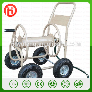 portable Water pipe cart ,metal four wheel Garden Hose Reel Cart ,Garden sprinkler cart